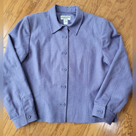Vintage 90s Pendleton 100% Virgin Wool Blazer Purple Size 14 Button-Up - Picture 1 of 6